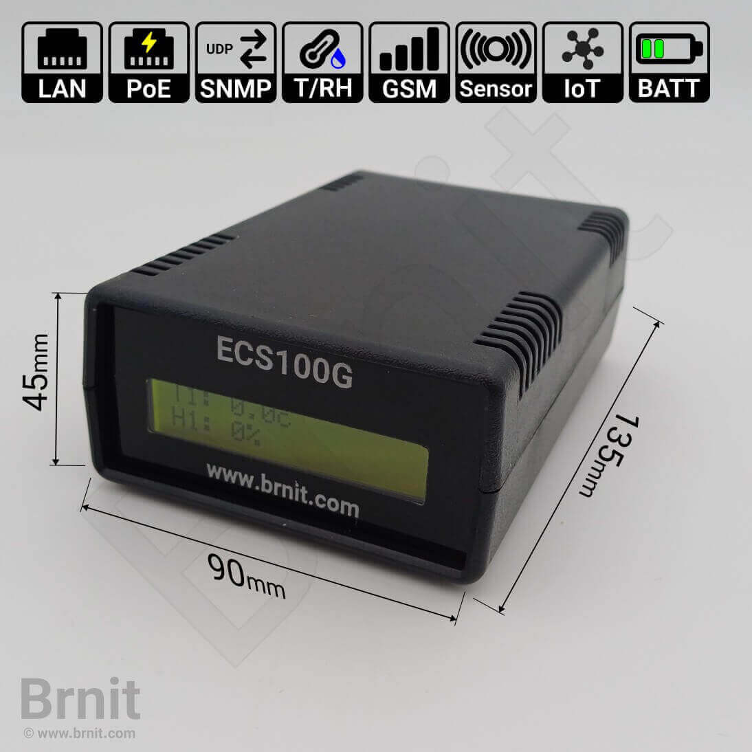 جهاز مراقبة الظروف البيئية مع عرض درجة الحرارة والرطوبة