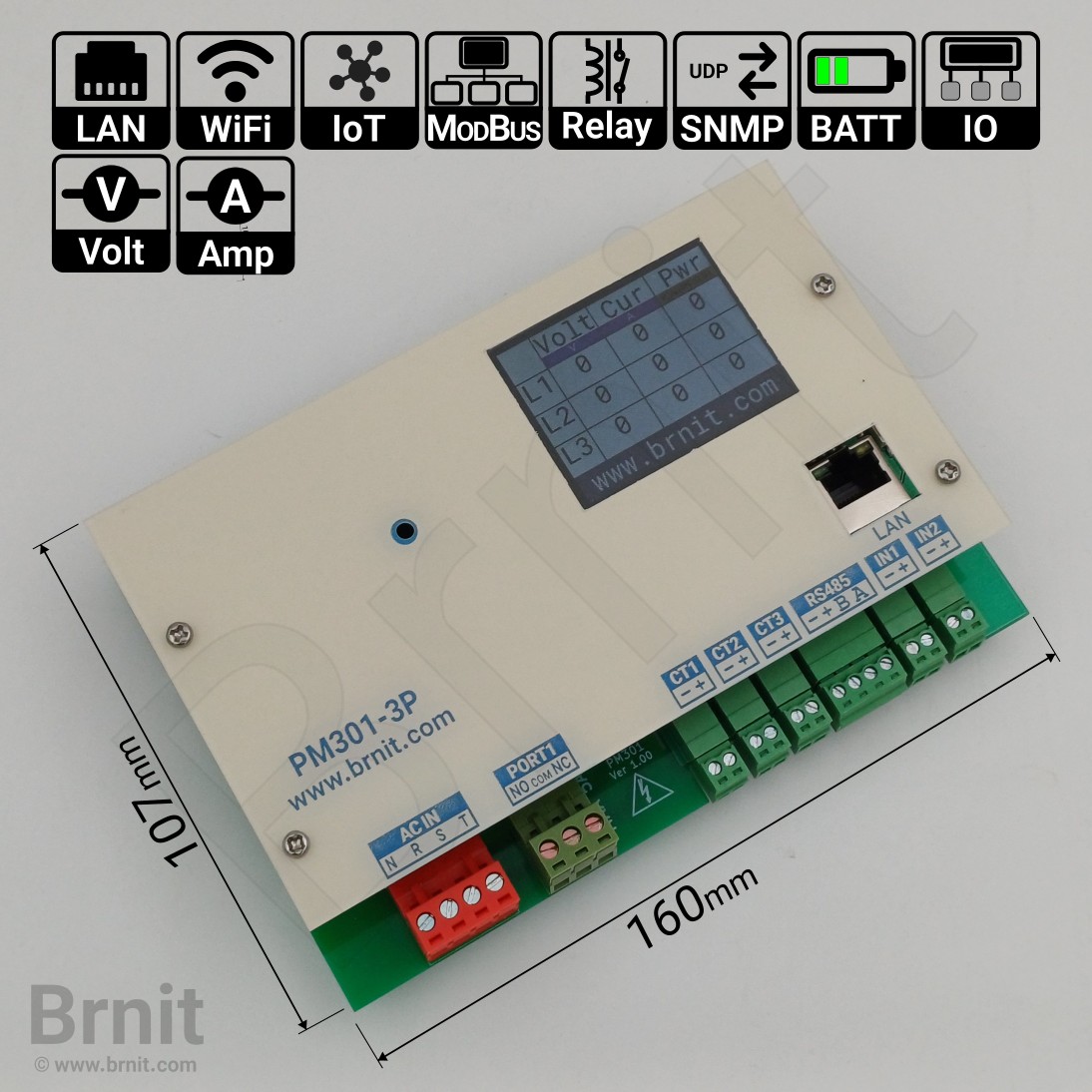 جهاز قياس وتحليل القدرة ثلاثي الطور عبر الشبكة