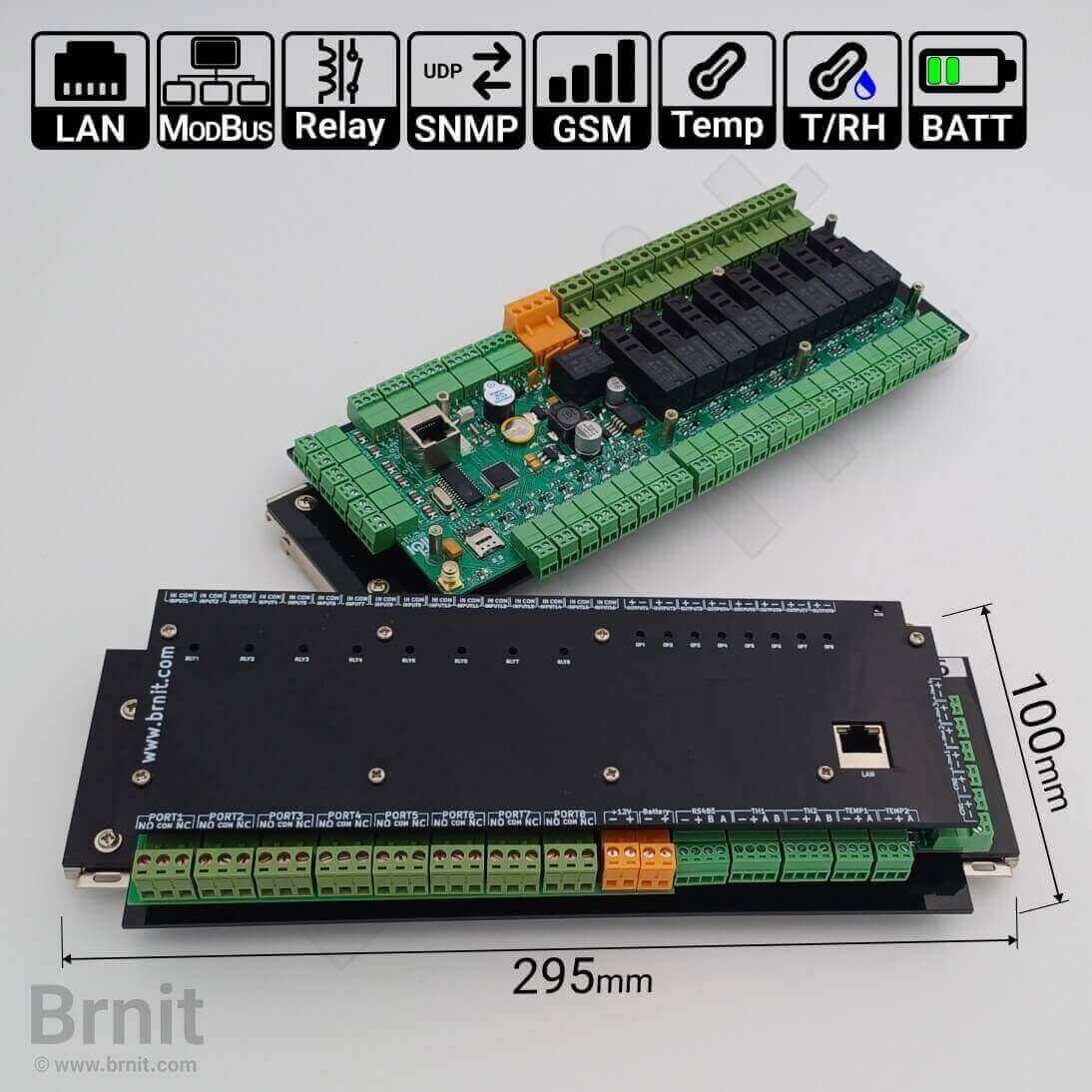 Multi-Function Network IO Expansion Card, 16 Digital Inputs, 8 Outputs, 8 Relays, 4 AI, Ethernet & GSM, Modbus